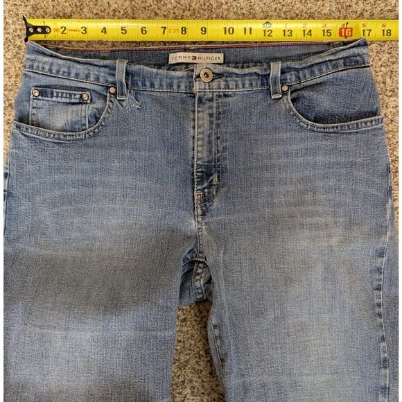 Vintage Tommy Hilfiger Y2K Low Rise Flare Jeans Size 12 Long Medium Wash - Picture 7 of 9